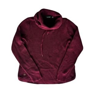Lauren Ralph Lauren Burgundy Ribbed Cowl Neck Knit Sweater Women’s L